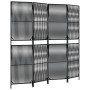 4-Panel-Bildschirm aus synthetischem Rattan schwarz von , Raumteiler - Ref: Foro24-365376, Preis: 124,48 €, Rabatt: %
