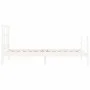 Single bed frame with white solid wood headboard by , Beds and slatted bases - Ref: Foro24-3194792, Price: 107,73 €, Discount: %
