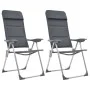 Aluminium-Campingstühle 2 Einheiten grau 58x69x111 cm von vidaXL, Campingmöbel - Ref: Foro24-44312, Preis: 156,53 €, Rabatt: %