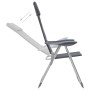 Aluminium-Campingstühle 2 Einheiten grau 58x69x111 cm von vidaXL, Campingmöbel - Ref: Foro24-44312, Preis: 159,51 €, Rabatt: %