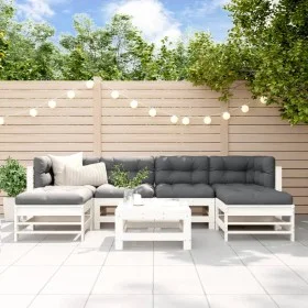 Gartenmöbel-Set 7-teilig aus massivem weißem Kiefernholz von , Gartensets - Ref: Foro24-3186397, Preis: 438,47 €, Rabatt: %