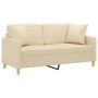2-seater sofa with cream fabric cushions 140 cm by , Sofas - Ref: Foro24-3200911, Price: 222,47 €, Discount: %