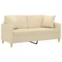 2-seater sofa with cream fabric cushions 140 cm by , Sofas - Ref: Foro24-3200911, Price: 219,00 €, Discount: %