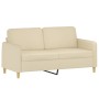 2-seater sofa with cream fabric cushions 140 cm by , Sofas - Ref: Foro24-3200911, Price: 222,47 €, Discount: %