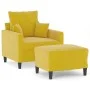 Sillón con taburete terciopelo amarillo 60 cm de , Sofás - Ref: Foro24-3201103, Precio: 189,29 €, Descuento: %
