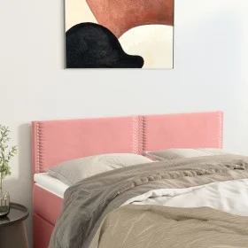 Headboards 2 units pink velvet 72x5x78/88 cm by , Headboards and footboards - Ref: Foro24-345943, Price: 56,66 €, Discount: %