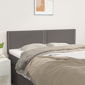 Cabeceros 2 unidades cuero sintético gris 72x5x78/88 cm de , Cabeceros y pies de cama - Ref: Foro24-345936, Precio: 39,86 €, ...