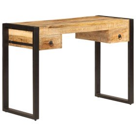 Mesa de escritorio 2 cajones  madera maciza mango 110x50x77 cm en Escritorios | Comprar online en Foro24