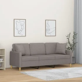 3-seater sofa with taupe gray fabric cushions 180 cm by , Sofas - Ref: Foro24-3200924, Price: 274,60 €, Discount: %