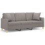 3-Sitzer-Sofa mit taupegrauen Stoffkissen, 180 cm von , Sofas - Ref: Foro24-3200924, Preis: 288,84 €, Rabatt: %