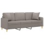 3-seater sofa with taupe gray fabric cushions 180 cm by , Sofas - Ref: Foro24-3200924, Price: 288,60 €, Discount: %