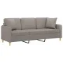 3-seater sofa with taupe gray fabric cushions 180 cm by , Sofas - Ref: Foro24-3200924, Price: 274,60 €, Discount: %