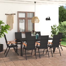 9-teiliges Garten-Essset in Schwarz und Braun von , Gartensets - Ref: Foro24-3060087, Preis: 768,66 €, Rabatt: %