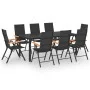 Juego de comedor para jardín 9 piezas negro y marrón de , Conjuntos de jardín - Ref: Foro24-3060087, Precio: 754,96 €, Descue...