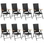 9-teiliges Garten-Essset in Schwarz und Braun von , Gartensets - Ref: Foro24-3060087, Preis: 754,96 €, Rabatt: %