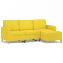 3-seater sofa with light yellow fabric stool 180 cm by , Sofas - Ref: Foro24-3201197, Price: 312,72 €, Discount: %