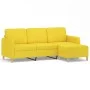 3-Sitzer-Sofa mit hellgelbem Stoffhocker 180 cm von , Sofas - Ref: Foro24-3201197, Preis: 308,07 €, Rabatt: %