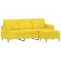 3-seater sofa with light yellow fabric stool 180 cm by , Sofas - Ref: Foro24-3201197, Price: 312,72 €, Discount: %