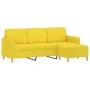 3-Sitzer-Sofa mit hellgelbem Stoffhocker 180 cm von , Sofas - Ref: Foro24-3201197, Preis: 308,07 €, Rabatt: %