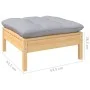 Garden furniture set 6 pieces and gray pine wood cushions by , Garden sets - Ref: Foro24-3096339, Price: 425,99 €, Discount: %