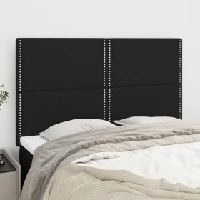 Headboards 4 units black fabric 72x5x78/88 cm by , Headboards and footboards - Ref: Foro24-3116192, Price: 83,05 €, Discount: %