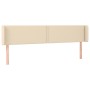 Kopfteil aus cremefarbenem Stoff, 163 x 16 x 78/88 cm von , Kopf- und Fußteile - Ref: Foro24-3118639, Preis: 68,43 €, Rabatt: %
