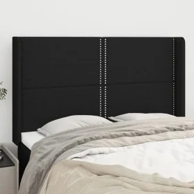 Kopfteil mit Ohren aus schwarzem Stoff, 147 x 16 x 118/128 cm von , Kopf- und Fußteile - Ref: Foro24-3119440, Preis: 100,62 €...