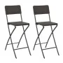 Klappbarer Gartenhocker 2 Stk. HDPE brauner Stahl-Rattan-Look von vidaXL, Gartenstühle - Ref: Foro24-44558, Preis: 160,60 €, ...