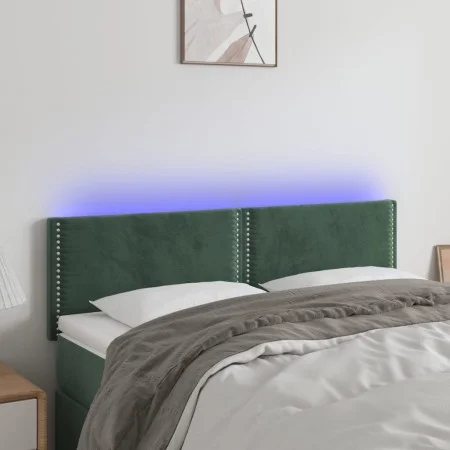Dunkelgraues Samtkopfteil mit LED 144x5x78/88 cm von , Kopf- und Fußteile - Ref: Foro24-3121523, Preis: 55,71 €, Rabatt: %