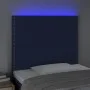 Headboard with LED lights blue fabric 80x5x118/128 cm by , Headboards and footboards - Ref: Foro24-3122264, Price: 51,92 €, D...