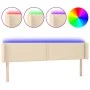 Cream fabric headboard with LED 163x16x78/88 cm by , Headboards and footboards - Ref: Foro24-3123107, Price: 68,55 €, Discoun...