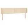 Cream fabric headboard with LED 163x16x78/88 cm by , Headboards and footboards - Ref: Foro24-3123107, Price: 68,55 €, Discoun...
