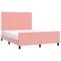 Pink velvet bed frame with headboard 140x190 cm by , Beds and slatted bases - Ref: Foro24-3125695, Price: 205,97 €, Discount: %