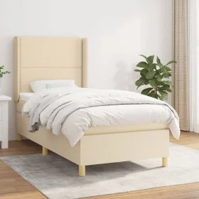 Box spring bed with cream fabric mattress 80x200 cm by , Beds and slatted bases - Ref: Foro24-3131870, Price: 326,24 €, Disco...