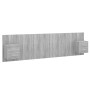 Cabecero de cama y mesitas madera contrachapada gris Sonoma
