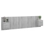 Cabecero de cama y mesitas madera contrachapada gris Sonoma