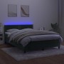 Cama box spring colchón y LED terciopelo verde oscuro 140x190cm de , Camas y somieres - Ref: Foro24-3134342, Precio: 430,18 €...