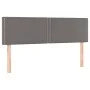 Box spring bed with mattress and LED gray synthetic leather 140x200 cm by , Beds and slatted bases - Ref: Foro24-3134169, Pri...