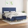 Cama box spring con colchón tela azul 160x200 cm de , Camas y somieres - Ref: Foro24-3137091, Precio: 561,36 €, Descuento: %