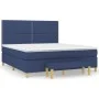 Cama box spring con colchón tela azul 160x200 cm de , Camas y somieres - Ref: Foro24-3137091, Precio: 561,36 €, Descuento: %