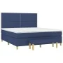 Cama box spring con colchón tela azul 160x200 cm de , Camas y somieres - Ref: Foro24-3137091, Precio: 561,36 €, Descuento: %