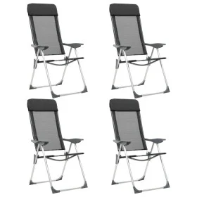 Folding aluminum camping chairs, 4 units, black. by vidaXL, camping furniture - Ref: Foro24-44308, Price: 234,57 €, Discount: %
