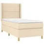 Box spring bed mattress and LED lights cream fabric 80x200 cm by , Beds and slatted bases - Ref: Foro24-3138754, Price: 337,9...