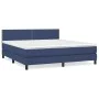 Box spring bed with blue fabric mattress 160x200 cm by , Beds and slatted bases - Ref: Foro24-3139991, Price: 458,54 €, Disco...