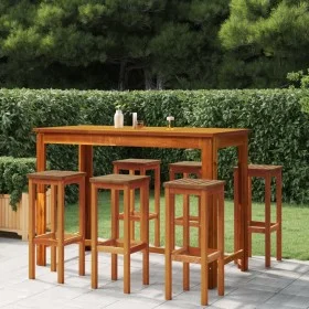 Hoher Gartentisch und Hocker, 7-tlg. aus massivem Akazienholz von , Gartensets - Ref: Foro24-3116022, Preis: 448,24 €, Rabatt: %