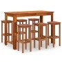 High garden table and stools 7 pcs solid acacia wood by , Garden sets - Ref: Foro24-3116022, Price: 467,33 €, Discount: %
