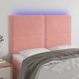 Cabecero con luces LED terciopelo rosa 144x5x118/128 cm de , Cabeceros y pies de cama - Ref: Foro24-3122337, Precio: 101,47 €...