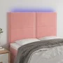 Cabecero con luces LED terciopelo rosa 144x5x118/128 cm de , Cabeceros y pies de cama - Ref: Foro24-3122337, Precio: 111,91 €...