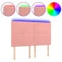 Cabecero con luces LED terciopelo rosa 144x5x118/128 cm de , Cabeceros y pies de cama - Ref: Foro24-3122337, Precio: 111,91 €...
