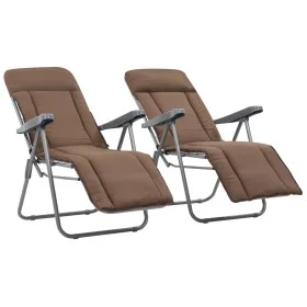 Klappbare Gartenstühle mit Kissen 2 Einheiten braun von vidaXL, Gartenstühle - Ref: Foro24-44321, Preis: 179,71 €, Rabatt: %